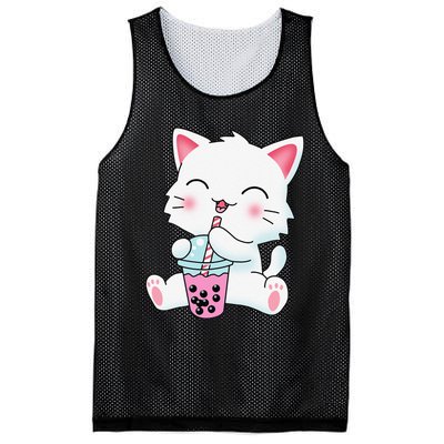 Cute Kawaii Bubble Tea Tshirt Boba Milk Tea Anime Cat Mesh Reversible Basketball Jersey Tank