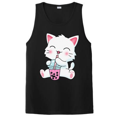 Cute Kawaii Bubble Tea Tshirt Boba Milk Tea Anime Cat PosiCharge Competitor Tank