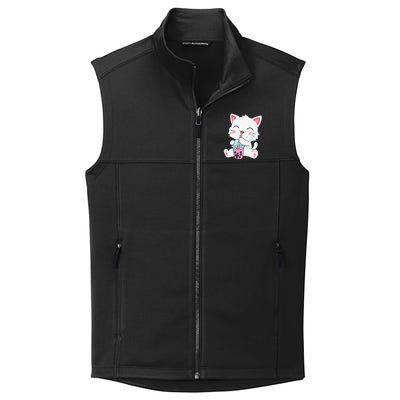 Cute Kawaii Bubble Tea Tshirt Boba Milk Tea Anime Cat Collective Smooth Fleece Vest