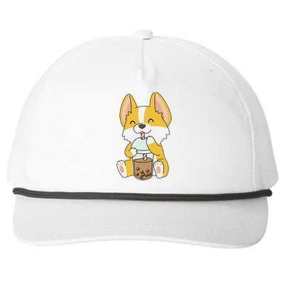 Cute Kawaii Bubble Tea Tshirt Boba Milk Tea Anime Corgi Snapback Five-Panel Rope Hat