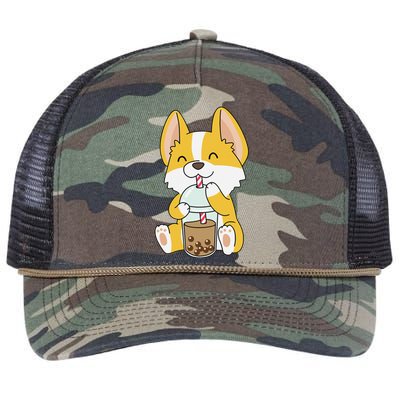 Cute Kawaii Bubble Tea Tshirt Boba Milk Tea Anime Corgi Retro Rope Trucker Hat Cap