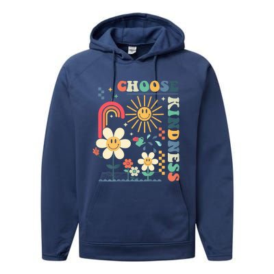 Choose Kindness Be Kind Inspirational Performance Fleece Hoodie