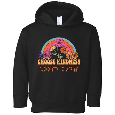 Choose Kindness Braille Visually Impaired Teacher TVI Retro Toddler Hoodie