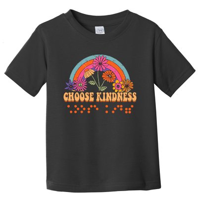 Choose Kindness Braille Visually Impaired Teacher TVI Retro Toddler T-Shirt