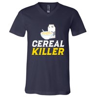 Cereal Killer Breakfast Lover Funny V-Neck T-Shirt