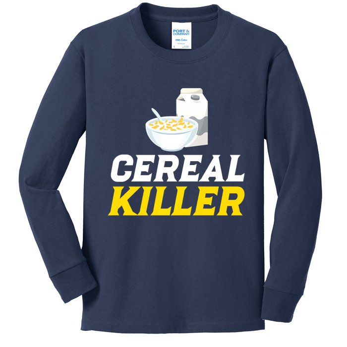 Cereal Killer Breakfast Lover Funny Kids Long Sleeve Shirt