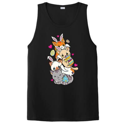 Cute Kawaii Cat Kitten Bunny Lover Easter Egg Hunting PosiCharge Competitor Tank