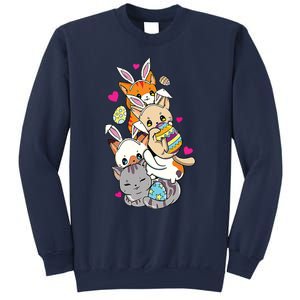 Cute Kawaii Cat Kitten Bunny Lover Easter Egg Hunting Sweatshirt