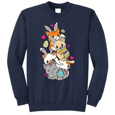 Cute Kawaii Cat Kitten Bunny Lover Easter Egg Hunting Sweatshirt