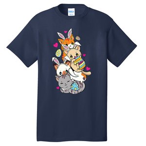 Cute Kawaii Cat Kitten Bunny Lover Easter Egg Hunting Tall T-Shirt