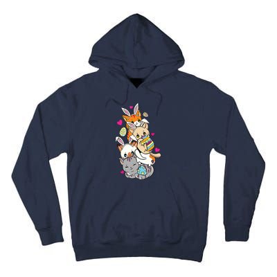 Cute Kawaii Cat Kitten Bunny Lover Easter Egg Hunting Tall Hoodie