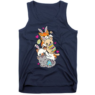 Cute Kawaii Cat Kitten Bunny Lover Easter Egg Hunting Tank Top