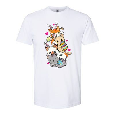 Cute Kawaii Cat Kitten Bunny Lover Easter Egg Hunting Softstyle CVC T-Shirt