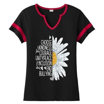 Choose Kindness Courage Sunflower Orange Anti Bullying Ladies Halftime Notch Neck Tee