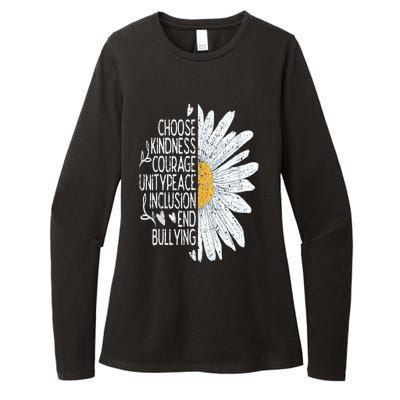 Choose Kindness Courage Sunflower Orange Anti Bullying Womens CVC Long Sleeve Shirt