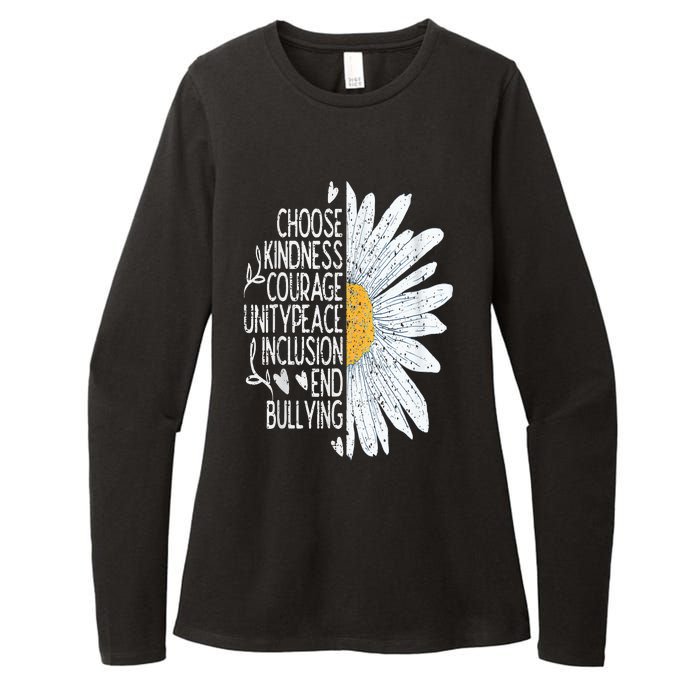 Choose Kindness Courage Sunflower Orange Anti Bullying Womens CVC Long Sleeve Shirt