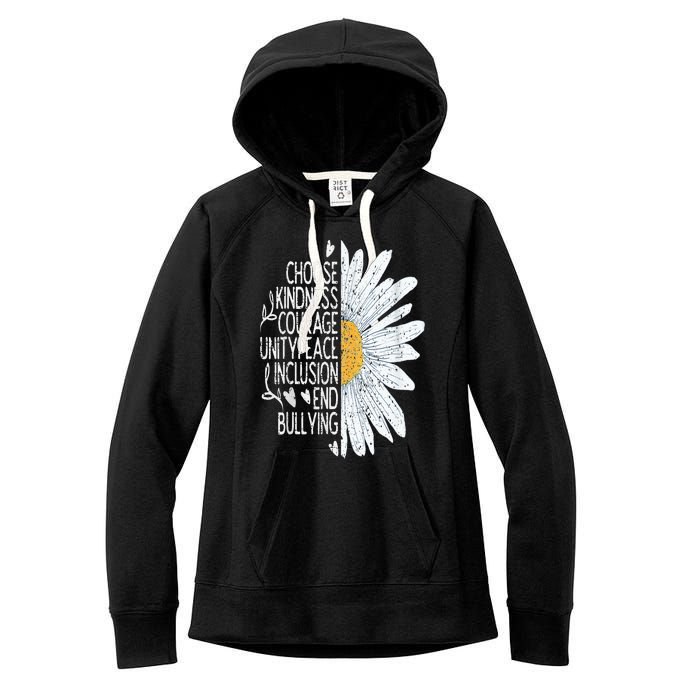 Choose Kindness Courage Sunflower Orange Anti Bullying Women's Fleece Hoodie