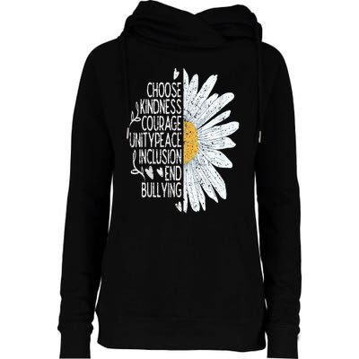 Choose Kindness Courage Sunflower Orange Anti Bullying Womens Funnel Neck Pullover Hood