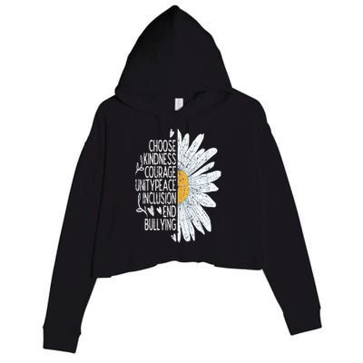 Choose Kindness Courage Sunflower Orange Anti Bullying Crop Fleece Hoodie