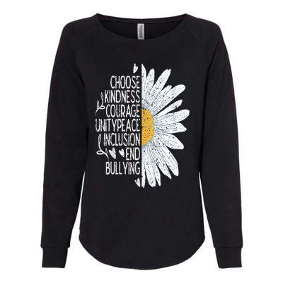 Choose Kindness Courage Sunflower Orange Anti Bullying Womens California Wash Sweatshirt