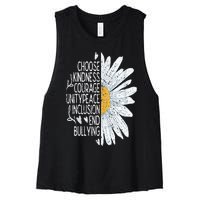 Choose Kindness Courage Sunflower Orange Anti Bullying Women's Racerback Cropped Tank