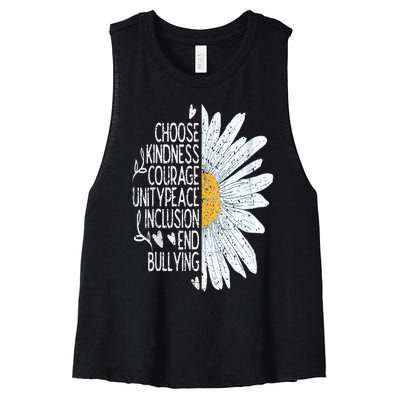 Choose Kindness Courage Sunflower Orange Anti Bullying Women's Racerback Cropped Tank