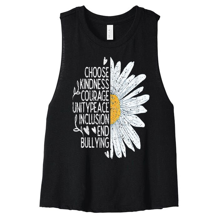 Choose Kindness Courage Sunflower Orange Anti Bullying Women's Racerback Cropped Tank