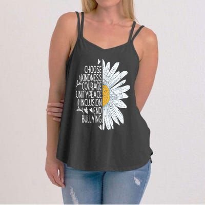 Choose Kindness Courage Sunflower Orange Anti Bullying Women's Strappy Tank