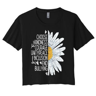 Choose Kindness Courage Sunflower Orange Anti Bullying Women's Crop Top Tee