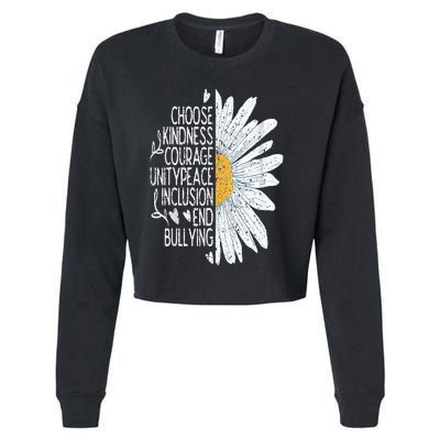 Choose Kindness Courage Sunflower Orange Anti Bullying Cropped Pullover Crew