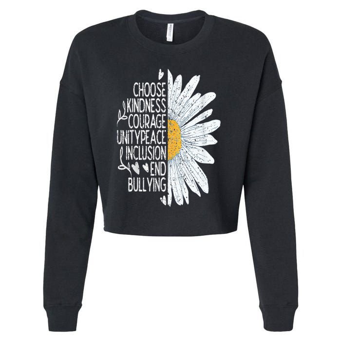 Choose Kindness Courage Sunflower Orange Anti Bullying Cropped Pullover Crew