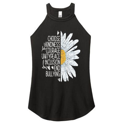 Choose Kindness Courage Sunflower Orange Anti Bullying Women's Perfect Tri Rocker Tank