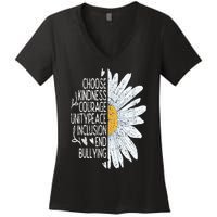 Choose Kindness Courage Sunflower Orange Anti Bullying Women's V-Neck T-Shirt