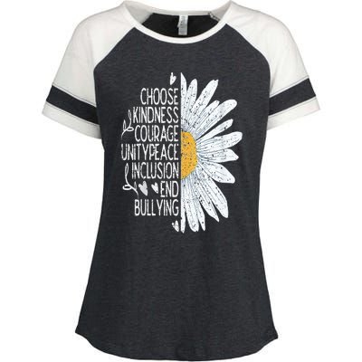 Choose Kindness Courage Sunflower Orange Anti Bullying Enza Ladies Jersey Colorblock Tee