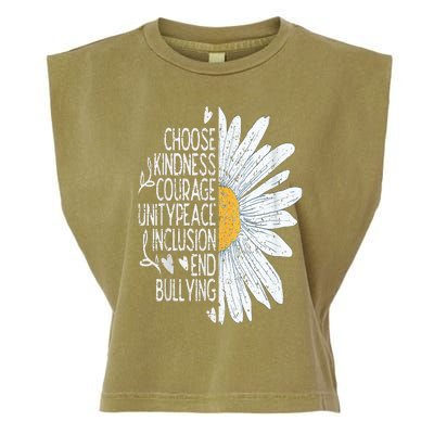 Choose Kindness Courage Sunflower Orange Anti Bullying Garment-Dyed Women's Muscle Tee