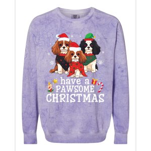 Cavalier King Charles Spaniel Dogs Have A Pawsome Christmas Gift Colorblast Crewneck Sweatshirt