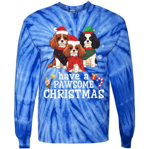 Cavalier King Charles Spaniel Dogs Have A Pawsome Christmas Gift Tie-Dye Long Sleeve Shirt