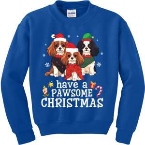 Cavalier King Charles Spaniel Dogs Have A Pawsome Christmas Gift Kids Sweatshirt