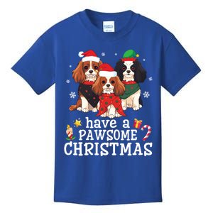 Cavalier King Charles Spaniel Dogs Have A Pawsome Christmas Gift Kids T-Shirt