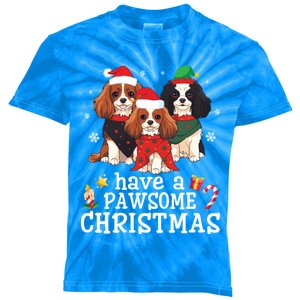 Cavalier King Charles Spaniel Dogs Have A Pawsome Christmas Gift Kids Tie-Dye T-Shirt