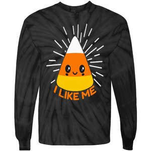 Cute Kawaii Candy Corn I Like Me Thanksgiving & Christmas Tie-Dye Long Sleeve Shirt