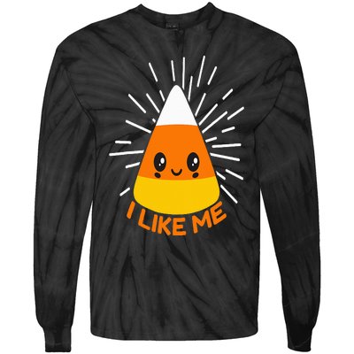 Cute Kawaii Candy Corn I Like Me Thanksgiving & Christmas Tie-Dye Long Sleeve Shirt