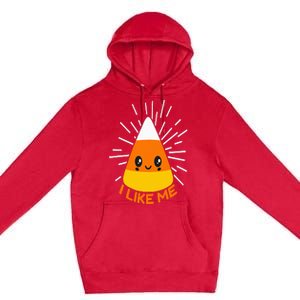 Cute Kawaii Candy Corn I Like Me Thanksgiving & Christmas Premium Pullover Hoodie