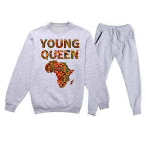 Cool Kente Cloth Art African Print African Queen Premium Crewneck Sweatsuit Set