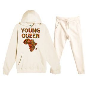 Cool Kente Cloth Art African Print African Queen Premium Hooded Sweatsuit Set