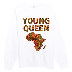 Cool Kente Cloth Art African Print African Queen Premium Crewneck Sweatshirt