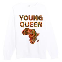 Cool Kente Cloth Art African Print African Queen Premium Crewneck Sweatshirt