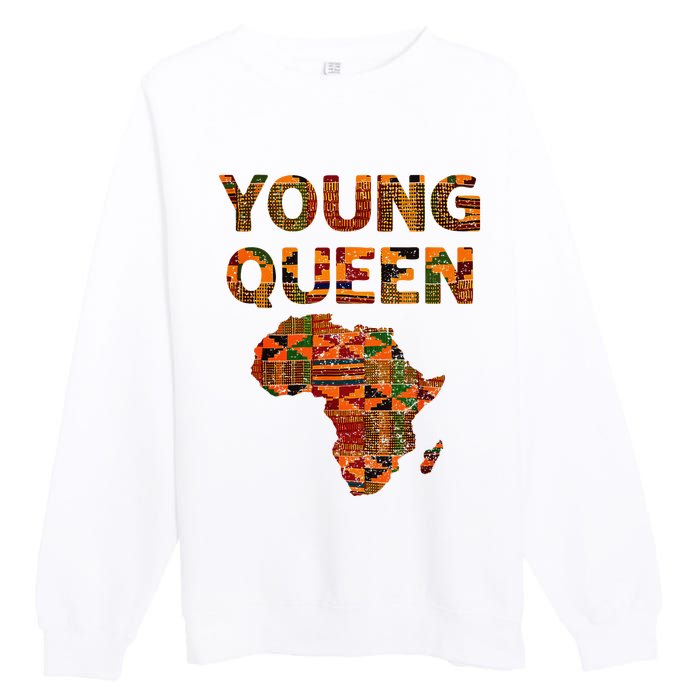 Cool Kente Cloth Art African Print African Queen Premium Crewneck Sweatshirt