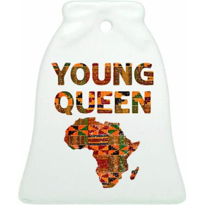 Cool Kente Cloth Art African Print African Queen Ceramic Bell Ornament