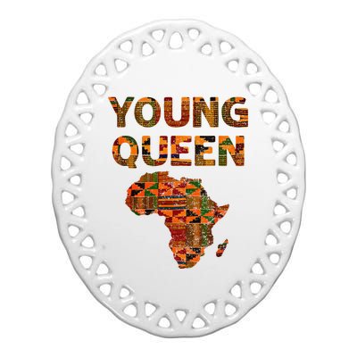 Cool Kente Cloth Art African Print African Queen Ceramic Oval Ornament